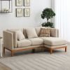 [VIDEO provided] [New] 75*50" Modern Sectional Sofa,Rustic L-shaped Couch Set with 3 Free Pillows,4-seat Linen Fabric Indoor Furniture with Chaise Lou