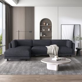 U_STYLE Upholstery Convertible Sectional Sofa, L Shaped Couch with Reversible Chaise (Color: As pic)