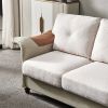 Living Room General Use Linen Fabric Faux Leather with Wood Leg Love Seat