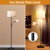 67.32In Mother Daughter Floor Lamp with Linen Shade 3200K Brightness 360Â° Adjustable Reading Light Modern Decoration Standing Lamp for Living Room Be