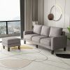 Modern Living Room Furniture L Shape Sofa with Ottoman