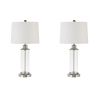 Clarity Glass Cylinder Table Lamp Set of 2