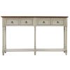 Console Table Sofa Table for Entryway with Drawers and Long Shelf Rectangular