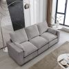 3 Seat Sofa with Removable Back and Seat Cushions and 2 pillows,Teddy Fabric Couch for Living Room, Office, Apartment