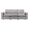 3 Seat Sofa with Removable Back and Seat Cushions and 2 pillows,Teddy Fabric Couch for Living Room, Office, Apartment