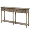 Console Table Sofa Table Easy Assembly with Two Storage Drawers and Bottom Shelf for Living Room, Entryway