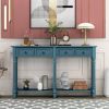 Console Table Sofa Table for Entryway with Drawers and Long Shelf Rectangular