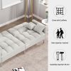 Linen Upholstered Modern Convertible Folding Futon Sofa Bed for Compact Living Space; Apartment; Dorm