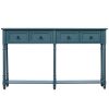 Console Table Sofa Table for Entryway with Drawers and Long Shelf Rectangular