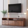 62.99-inch modern style multi-storage space white slide rail TV cabinet