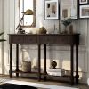 Console Table Sofa Table Easy Assembly with Two Storage Drawers and Bottom Shelf for Living Room, Entryway