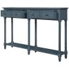 Console Table Sofa Table Easy Assembly with Two Storage Drawers and Bottom Shelf for Living Room, Entryway