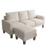 Modern Living Room Furniture L Shape Sofa with Ottoman