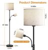 67.32In Mother Daughter Floor Lamp with Linen Shade 3200K Brightness 360Â° Adjustable Reading Light Modern Decoration Standing Lamp for Living Room Be