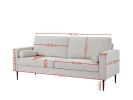 Living Room Upholstered Sofa with high-tech Fabric Surface/ Chesterfield Tufted Fabric Sofa Couch, Large-White.