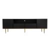 U-Can Modern TV Stand for 70+ Inch TV, Entertainment Center TV Media Console Table, with Shelf, 2 Drawers and 2 Cabinets, TV Console Cabinet Furniture