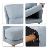 Accent Chair with Ottoman Set;  Fabric Armchair with Wood Legs and Adjustable Backrest ;  Mid Century Modern Comfy Lounge Chair for Living Room;  Bedr