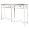 Console Table Sofa Table Easy Assembly with Two Storage Drawers and Bottom Shelf for Living Room, Entryway