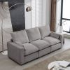 3 Seat Sofa with Removable Back and Seat Cushions and 2 pillows,Teddy Fabric Couch for Living Room, Office, Apartment