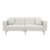 Linen Upholstered Modern Convertible Folding Futon Sofa Bed for Compact Living Space; Apartment; Dorm