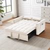 Modern Velvet Loveseat Futon Sofa Couch w/Pullout Bed,Small Love Seat Lounge Sofa w/Reclining Backrest,Toss Pillows, Pockets,Furniture for Living Room