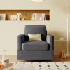 Upholstered Swivel Barrel Chair,Modern Arm Chair for Living Room and Bedroom