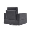 Upholstered Swivel Barrel Chair,Modern Arm Chair for Living Room and Bedroom