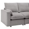 3 Seat Sofa with Removable Back and Seat Cushions and 2 pillows,Teddy Fabric Couch for Living Room, Office, Apartment